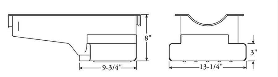 Moroso Ford 351C/351M (w/Front Sump) Kicked Out Wet Sump 7qt 8in Steel Oil Pan thumbnail 3