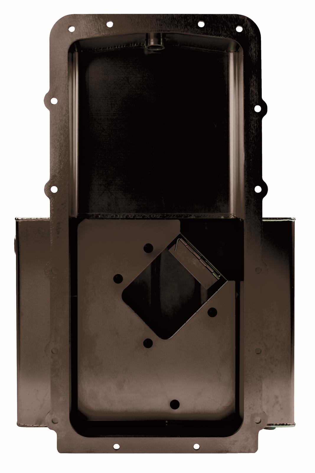 Moroso Ford 5.0L/5.2L Coyote Cobra Replica Road Race Baffled Rear T-Sump Steel Black Pc Oil Pan thumbnail 3