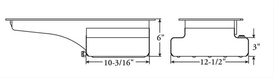 Moroso Ford 352-428 FE (w/Front Sump) Kicked Out Wet Sump 8qt 6in Steel Oil Pan thumbnail 3