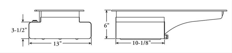 Moroso Ford 352-428 FE (w/Front Sump) Kicked Out Road Race Baffled 8qt 6in Steel Oil Pan thumbnail 3
