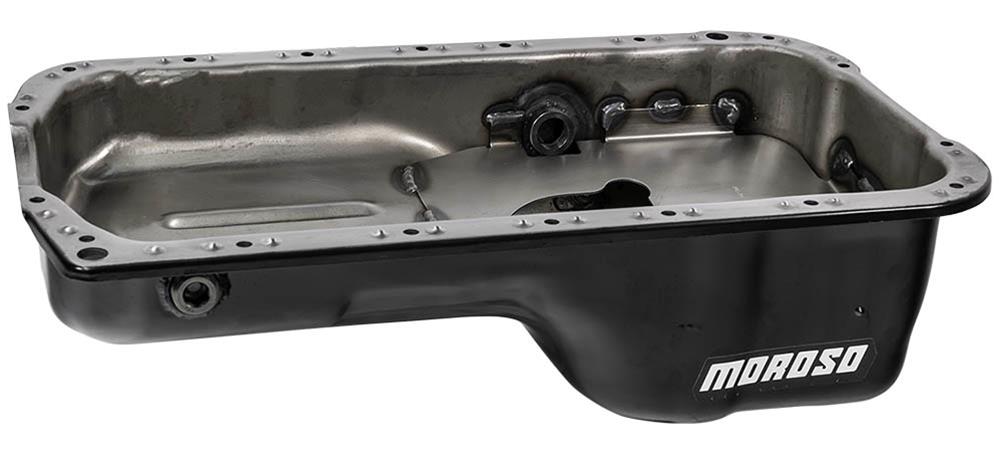 Moroso Honda 2.2/2.3L H Series Stock (w/Oil Drainbacks) Wet Sump 4qt 5.25in Steel Oil Pan thumbnail 5