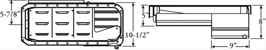 Moroso Chevrolet Big Block Mark IV Drag Race Baffled Power Pouch Wet Sump 6-7qt 8in Steel Oil Pan thumbnail 3