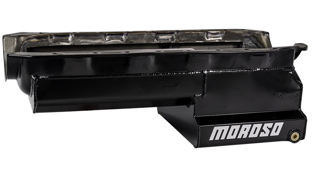 Moroso Chevrolet Big Block Mark IV Drag Race Baffled Power Pouch Wet Sump 6-7qt 8in Steel Oil Pan