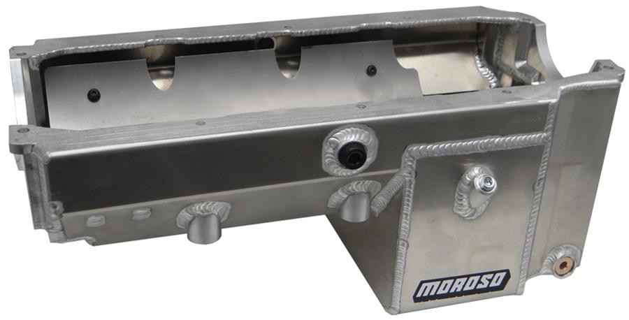 Moroso Dart/Rocket Small Block (w/-16An External Pick Up) Wet Sump 8qt 8.5in Alum Oil Pan thumbnail 2