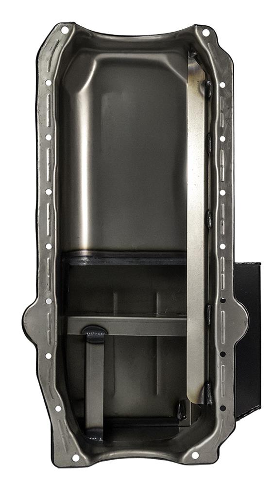 Moroso Pre-85 Chevrolet Small Block (w/Passenger Side Dipstick) Wet Sump 7qt 8in Steel Oil Pan - Blk thumbnail 3