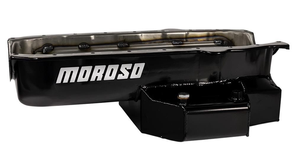 Moroso Pre-85 Chevrolet Small Block (w/Passenger Side Dipstick) Wet Sump 6qt 6.5in Steel Oil Pan thumbnail 2