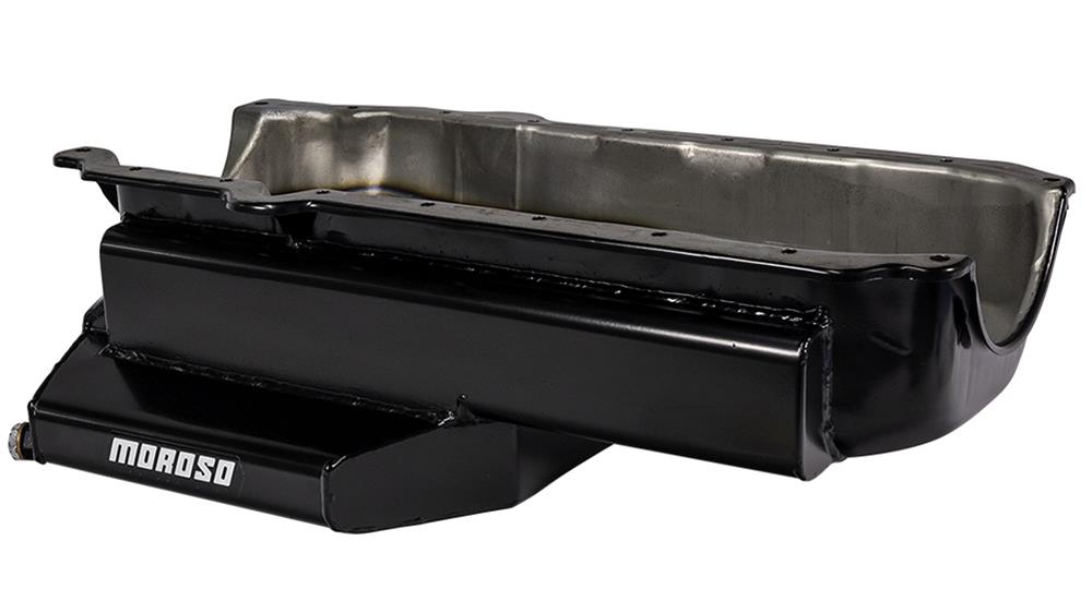 Moroso 86-Up Chevrolet Small Block (w/1 Piece Rear Main Seal) Wet Sump 6qt 6.5in Steel Oil Pan thumbnail 2