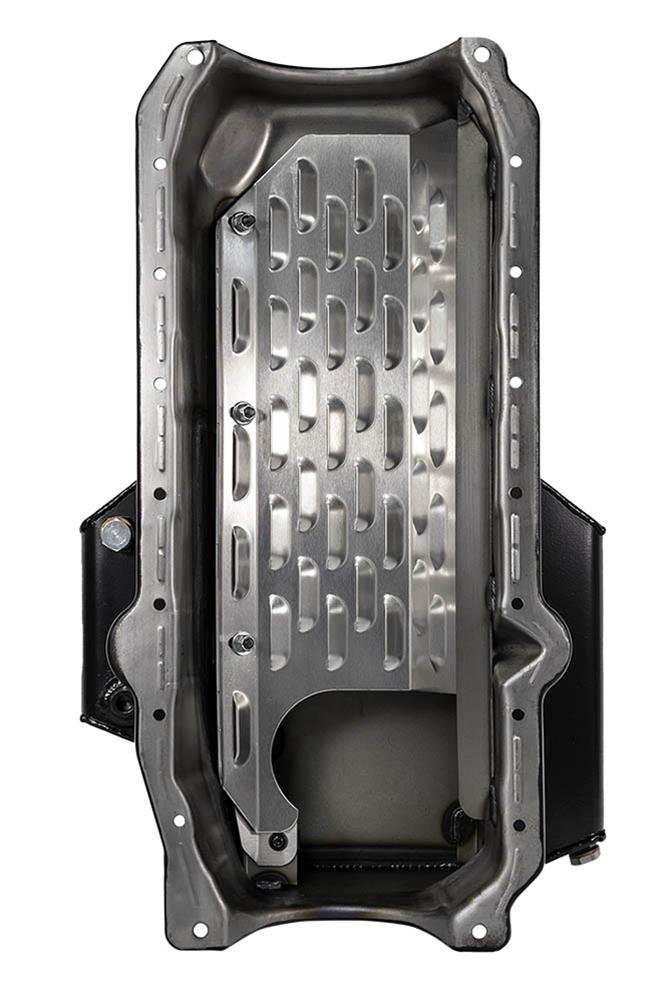 Moroso 86-Up Chevrolet Small Block (w/1 Piece Rear Main Seal) Wet Sump 7qt 7-1/8in Steel Oil Pan thumbnail 4