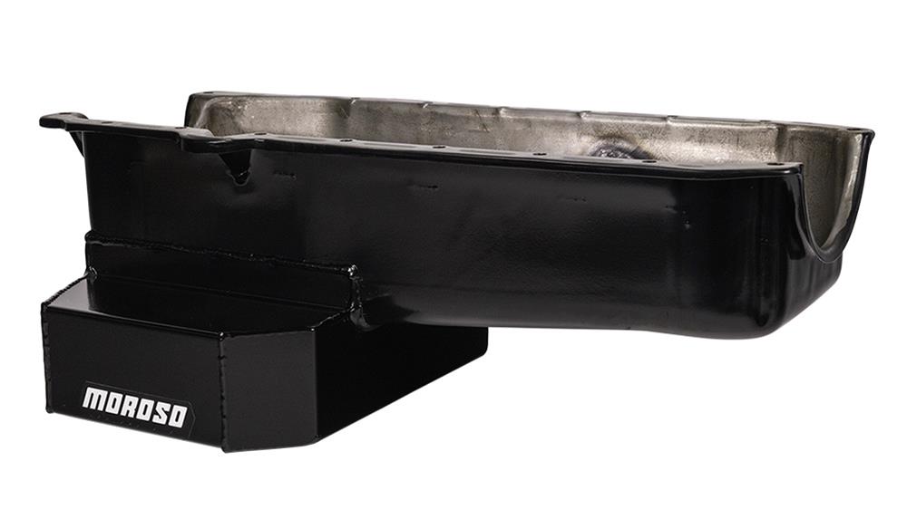 Moroso 86-Up Chevrolet Small Block (w/1in Inspection Bung) Wet Sump 7qt 7.5in Steel Oil Pan thumbnail 2