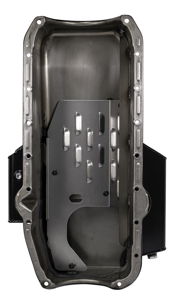 Moroso Pre-80 Chevrolet SBC (w/2 Pc Seal & Low Clearance) Wet Sump 7qt 7in Steel Oil Pan - Black thumbnail 5