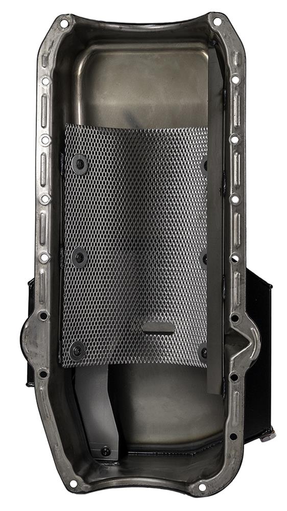Moroso 80-85 Chevy Small Block/Dart (w/2 Pc Seal) Road Race Wet Sump 7qt 7.5in Steel Oil Pan - Black thumbnail 3