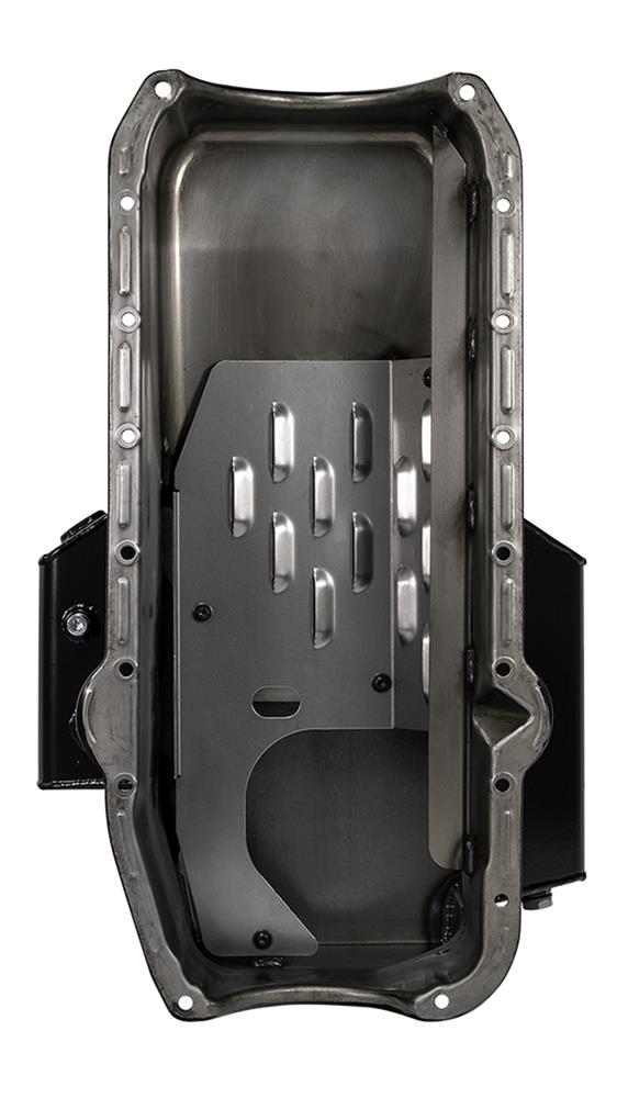 Moroso 80-85 Chevy SBC/Dart (w/2 Pc Seal/Low Clearance) Wet Sump 7qt 7in Steel Oil Pan - Black thumbnail 4