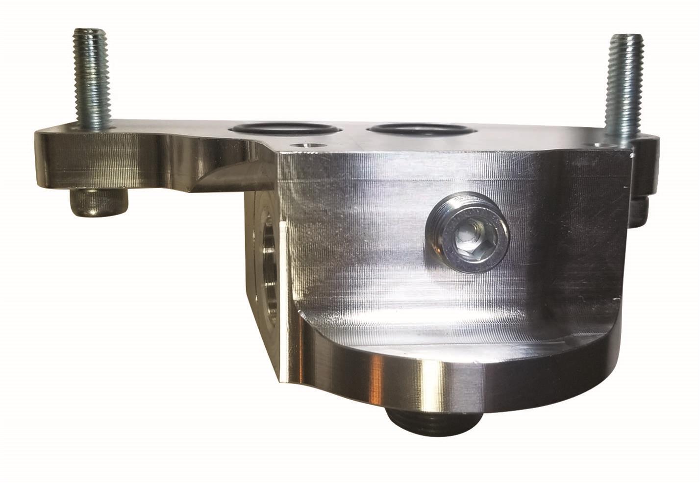Moroso GM LS Oil Filter Adapter - Spin On - External Input Inlet - Outbound Rail thumbnail 3