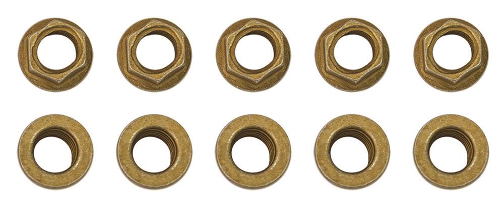 Moroso 1/4in-28 Zinc Flange Nut w/ Washer Face - 10 Pack