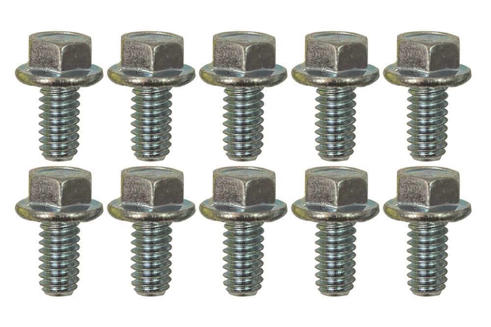 Moroso 1/4in-20 x .500in Serrated Zinc Flange Bolt - 10 Pack
