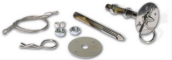 Moroso Chrome Hood Pin Set - 7/16in Diameter - 5in Pin - Steel - 2 Pack