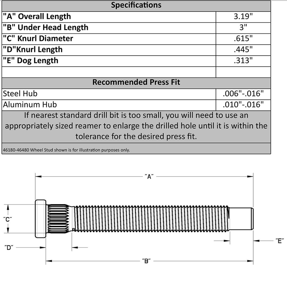 Moroso 46180 Moroso Wheel Studs | Summit Racing