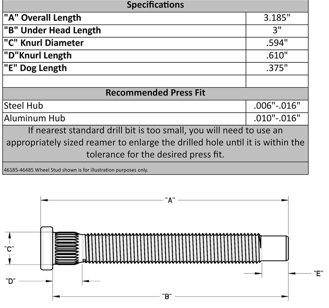 Moroso 46185 Moroso Wheel Studs Summit Racing