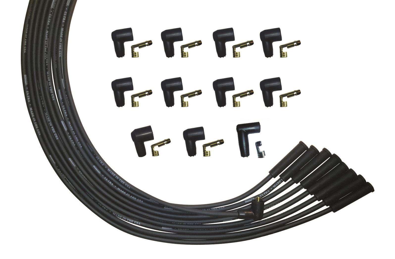Moroso Universal V8 Str Plug Unsleeved Non- HEI Ultra Spark Plug Wire Set