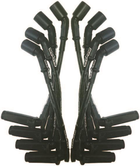 Moroso GM LS 11in Long Coil On Plug 90 Deg Plug Sleeved Ultra Spark Plug Wire Set - Black thumbnail 3