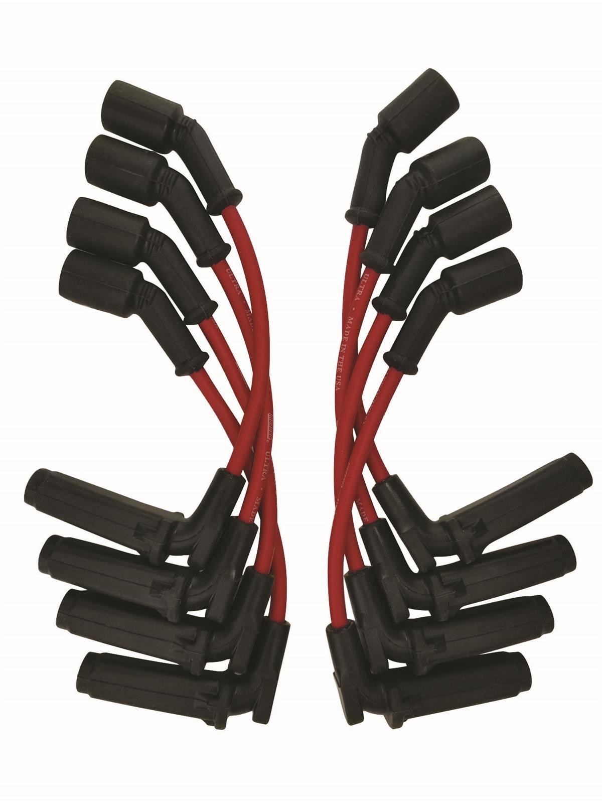 Moroso 9.75in Coil On Plug 90 Deg Ultra Spark Plug Wire Set - Red