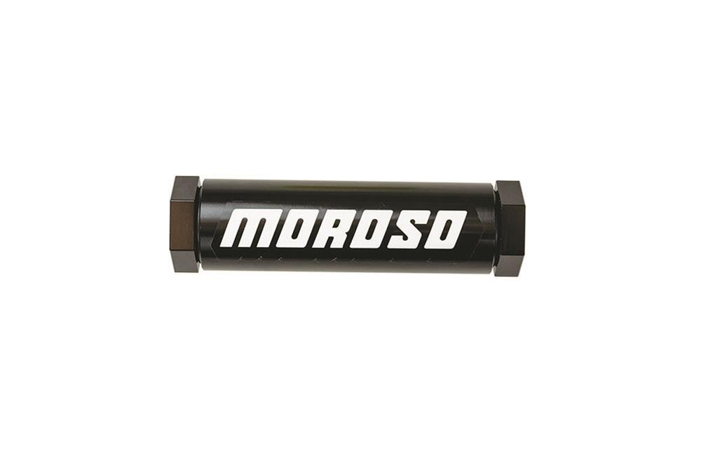 Moroso In-Line Fuel Filter - 5-1/8in - 3/8in NPT - 40 Micron SS Filter - Aluminum thumbnail 2