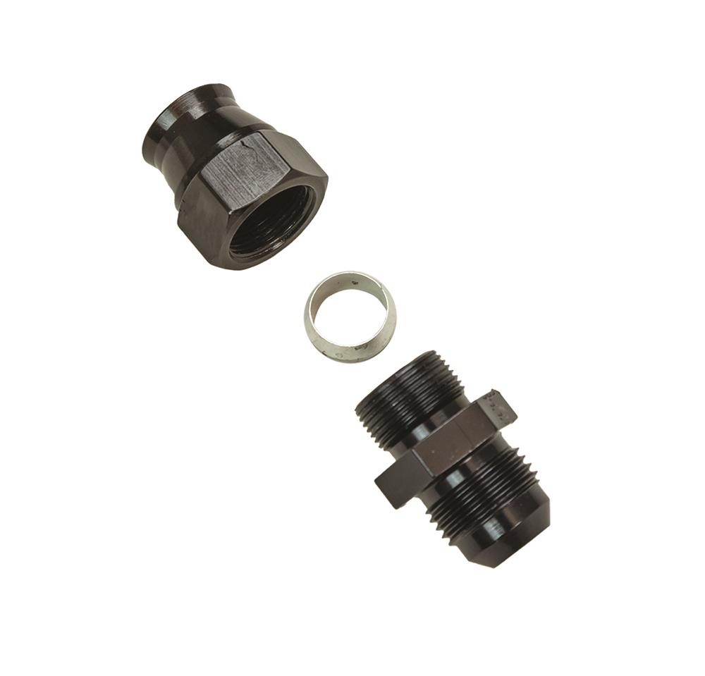 Moroso Aluminum Fitting Adapter 8AN Male to 1/2in Tube Compression - Black