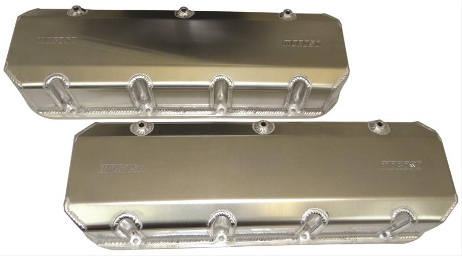 Moroso Chevrolet Big Block Valve Cover w/Billet Rail - 3.875in - Exhaust Pockets/Intake Tubes - Alum thumbnail 2