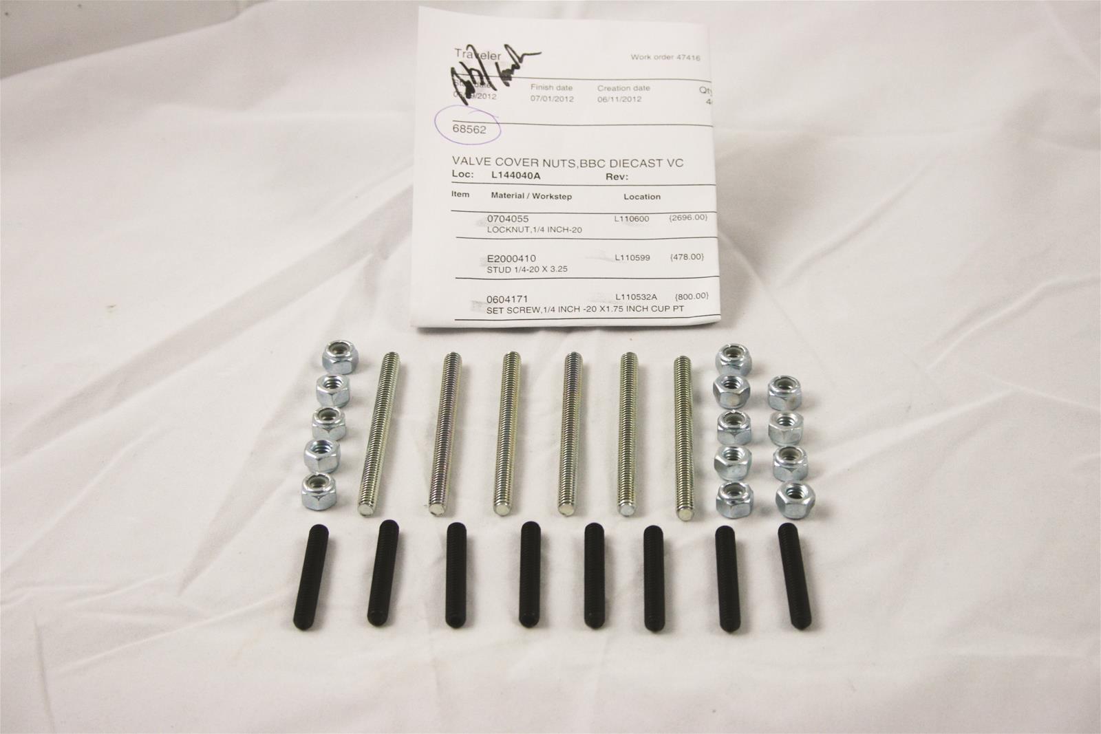Moroso Chevrolet Big Block (w/Cast Valve Cover) Valve Cover Hex Head Nuts - Zinc Finish