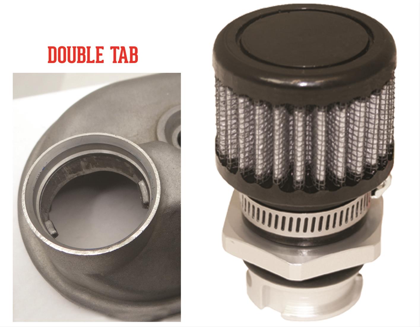 Moroso GM LS Valve Cover Breather Kit - OEM - Double Tab Oil Fill Hole - Black Finish