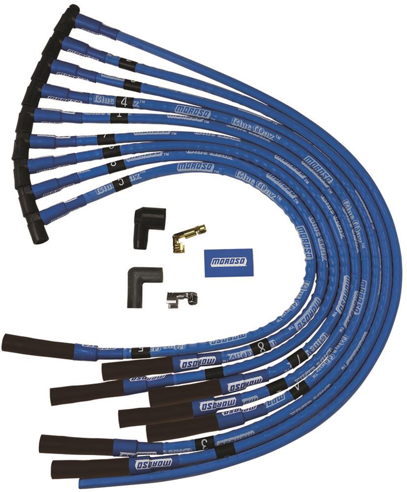 Moroso Chevrolet Big Block Ignition Wire Set - Blue Max - Spiral Core - Sleeved - HEI - Straight