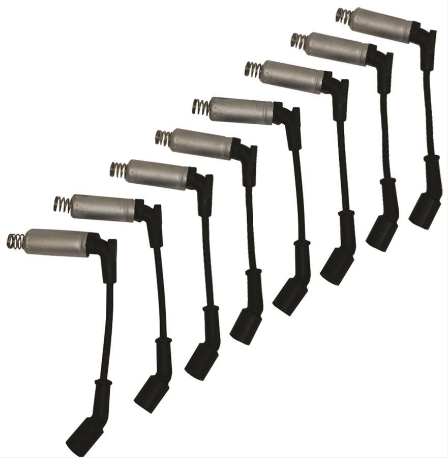 WIRE SET ULTRA SBC OVC SLEEVED 90 DEG PLUG NON HEI BLACK WIRE