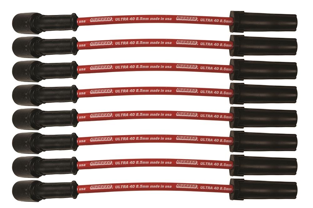 Moroso GM LS/LT 8.5mm Ultra 40 11in Long Wire Set w/o Alum Heatshield - Red