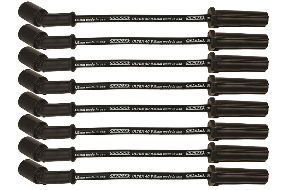 Moroso GM LS/LT 8.5mm Ultra 40 11in Long Wire Set w/o Alum Heatshield - Black