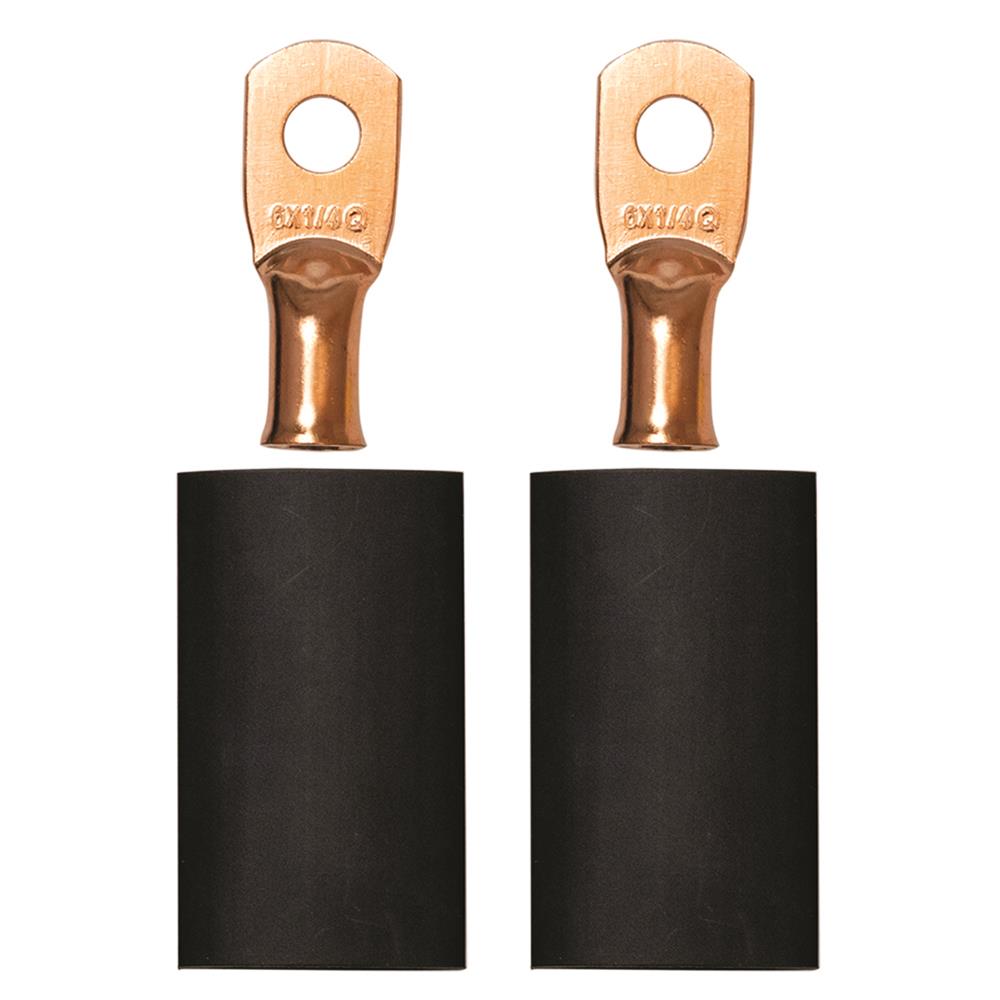 Moroso 1/4in Dia Stud 6 GA Wire Crimp/Solder Battery Cable Terminal Kit (2 Pack)