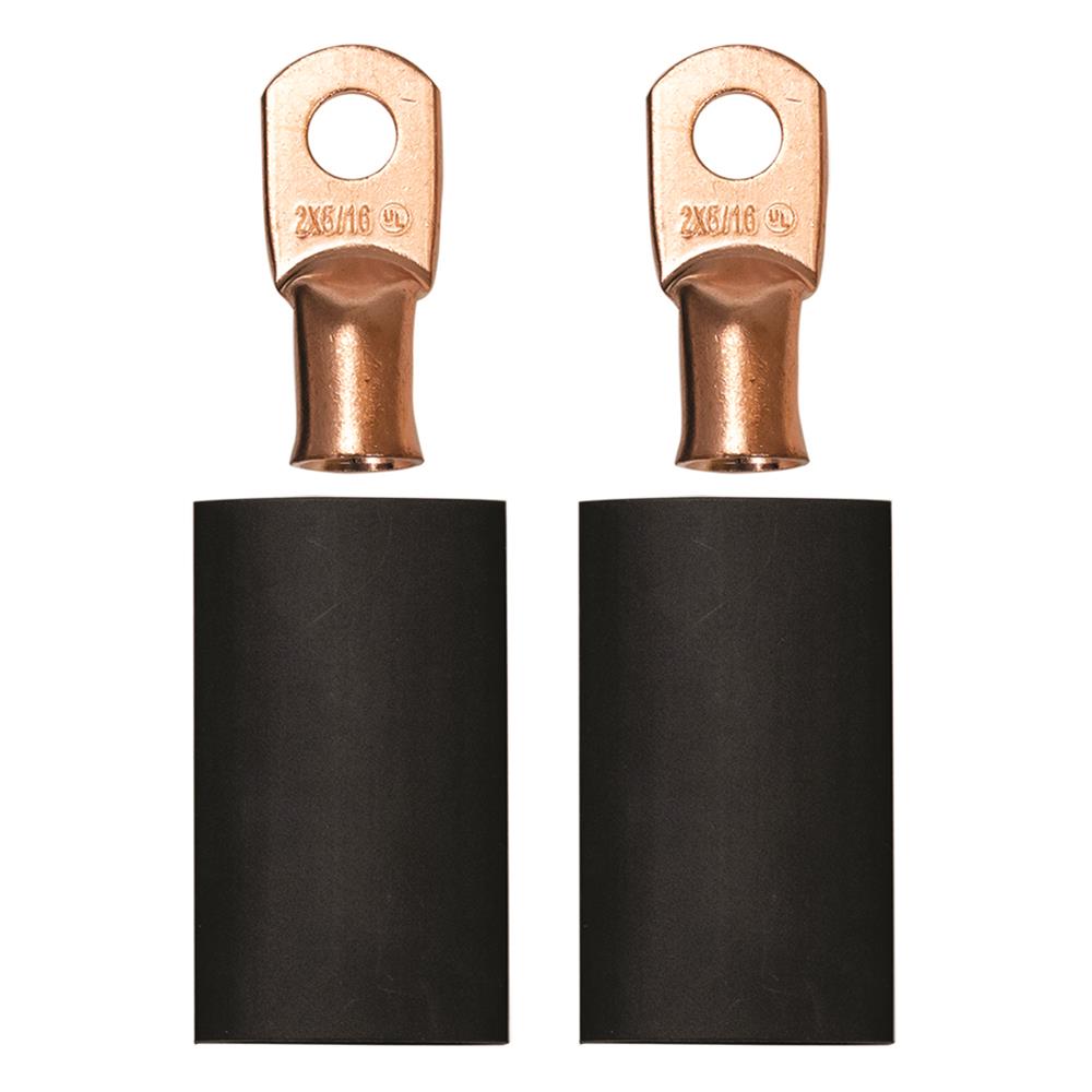 Moroso 5/16in Dia Stud 2 GA Wire Crimp/Solder Battery Cable Terminal Kit (2 Pack)