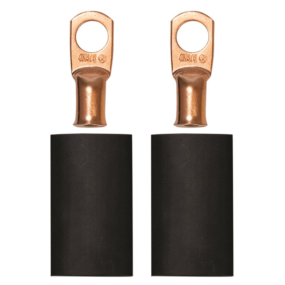 Moroso 3/8in Dia Stud 4 GA Wire Crimp/Solder Battery Cable Terminal Kit (2 Pack)