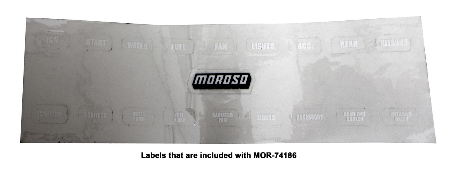 Moroso Rocker Switch Panel - Flat Surface Mount - LED - 2.488in x 6.695in - Five On/Off Switches thumbnail 3