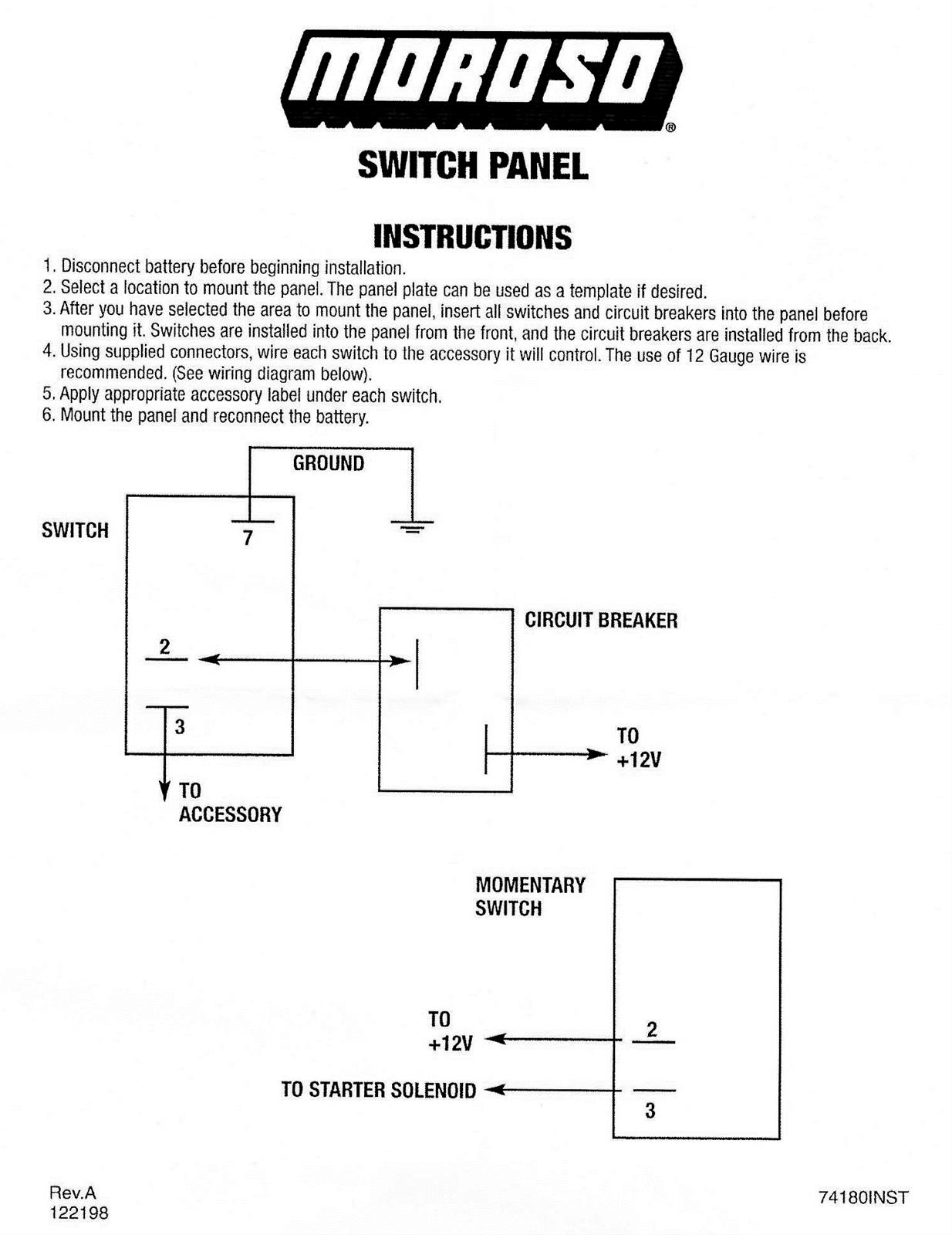 Moroso Rocker Switch Panel - Flat Surface Mount - LED - 2.488in x 6.695in - Five On/Off Switches thumbnail 4