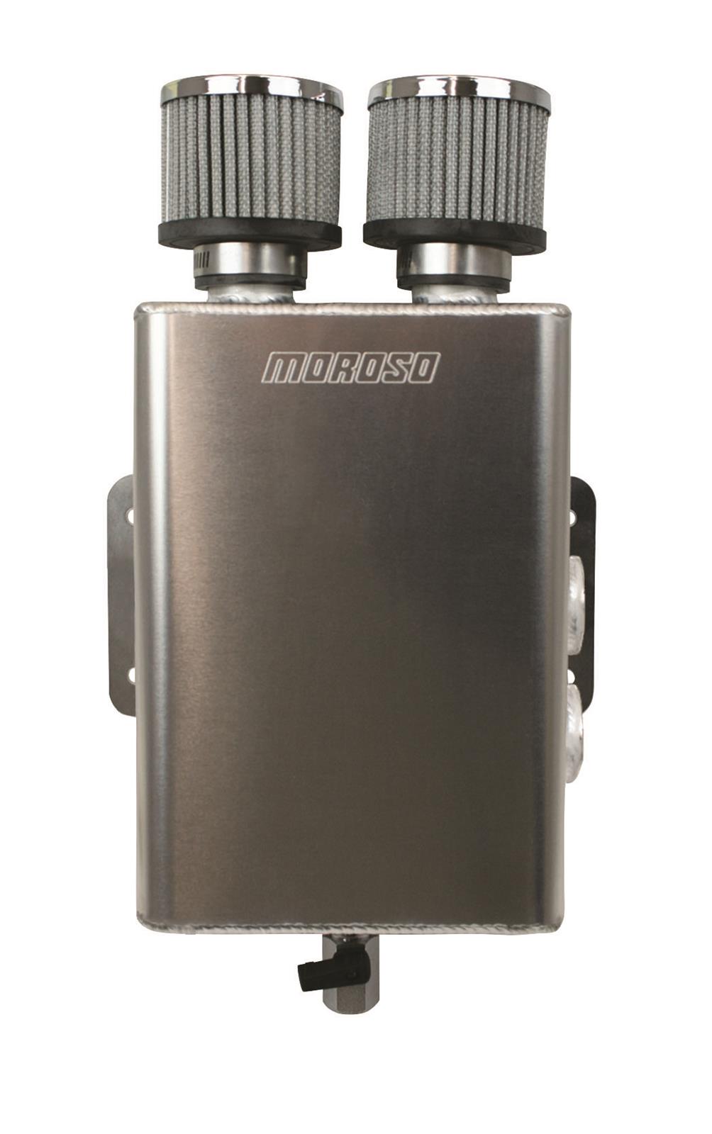 Moroso Breather Tank/Catch Can -16An Female Inlet - Right Side - Two Breathers - Aluminum thumbnail 2