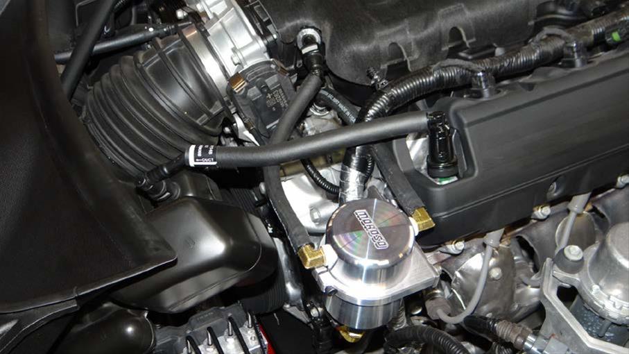 Moroso 14-19 Chevrolet Corvette (Non ZO6) Air/Oil Separator Catch Can - Large Body - Billet Aluminum
