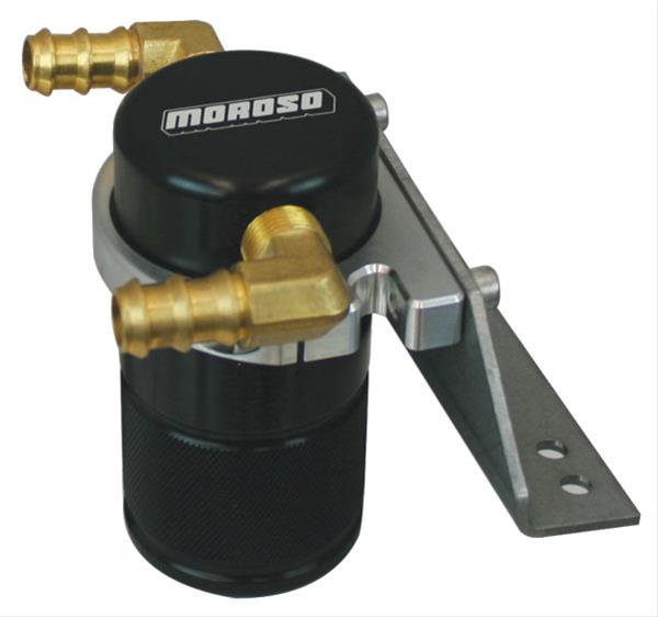 Moroso 11-14 Ford F-150 EcoBoost/5.0L Air/Oil Separator Catch Can - Small Body - Billet Alum - Black thumbnail 2