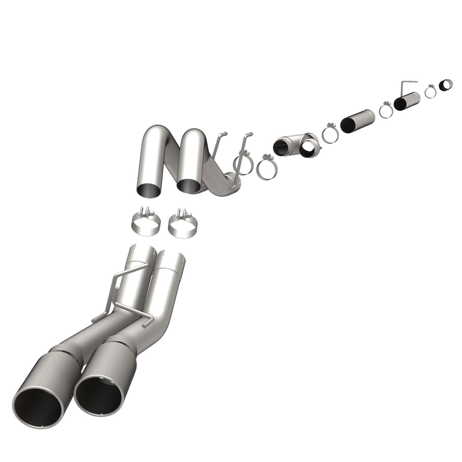MagnaFlow Performance DPF Exhaust Systems 17988 Exhaust, Pro Series, Particulate Filter-Back, Stainless Steel, Polished Tips, Ford, Pickup, 6.4L Diesel