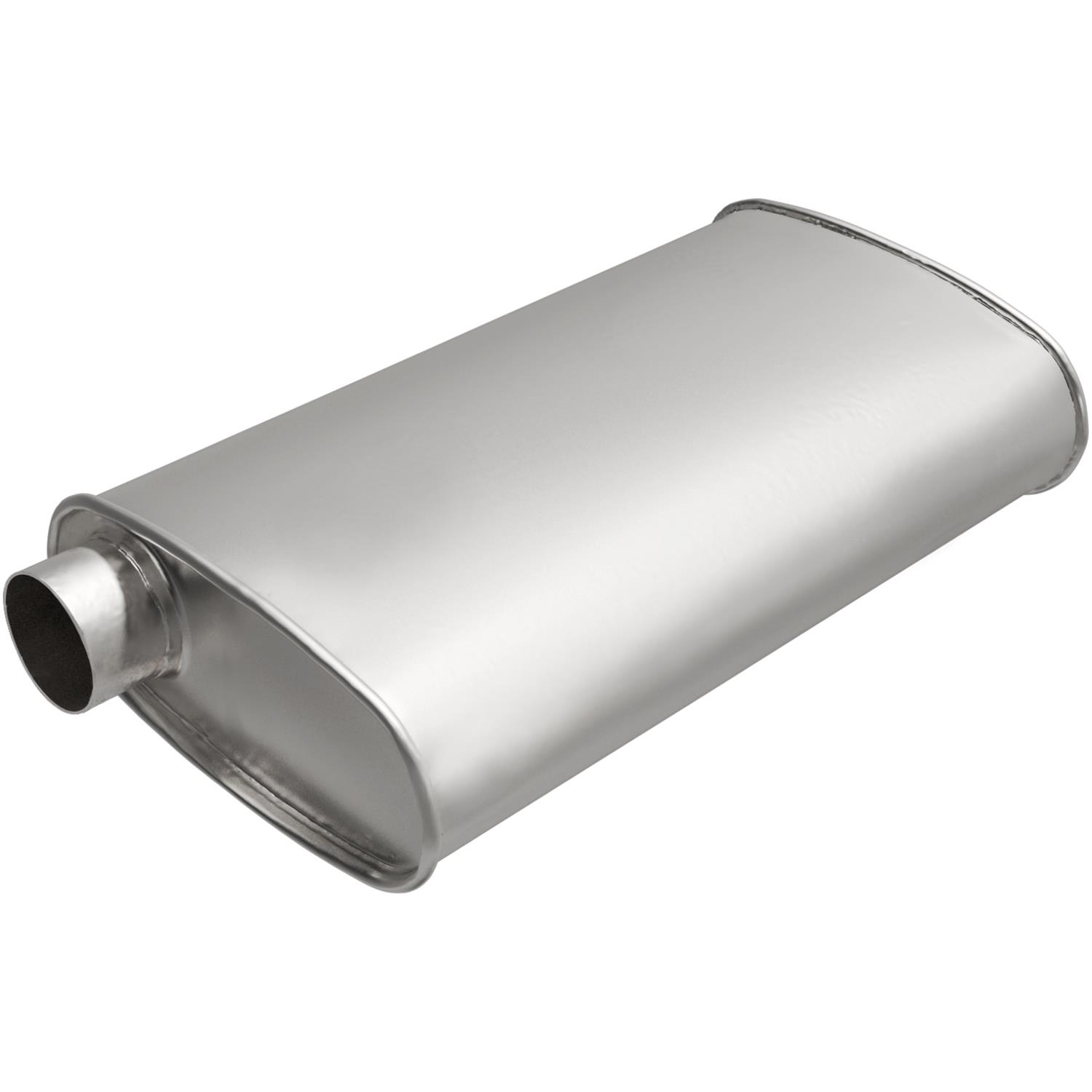 MagnaFlow Universal Steel 2.25 Inch Muffler 201-0114 Muffler, Universal, in. Center Inlet, in. Offset Outlet, Oval, Steel, Aluminized, Each