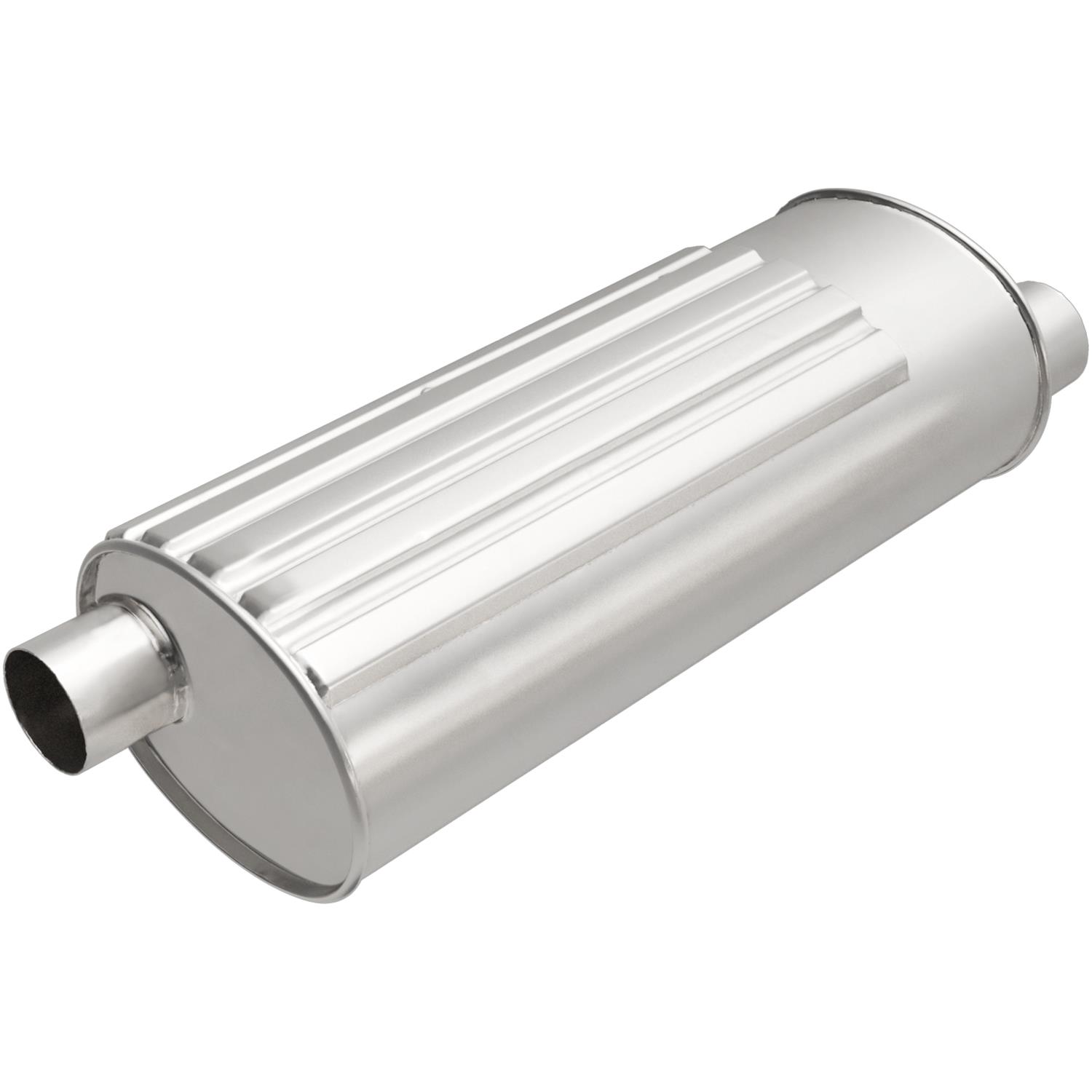 MagnaFlow Universal Steel 2.75 Inch Muffler 201-0154 Muffler, Universal, in. Offset Inlet, in. Center Outlet, Oval, Steel, Aluminized, Each