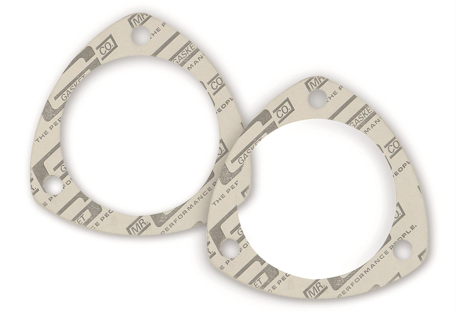 Mr. Gasket Standard Collector Gaskets 1204C Gaskets, Compressed Fiber Laminate, 3-Hole, 3 in. Inside Diameter, Pair