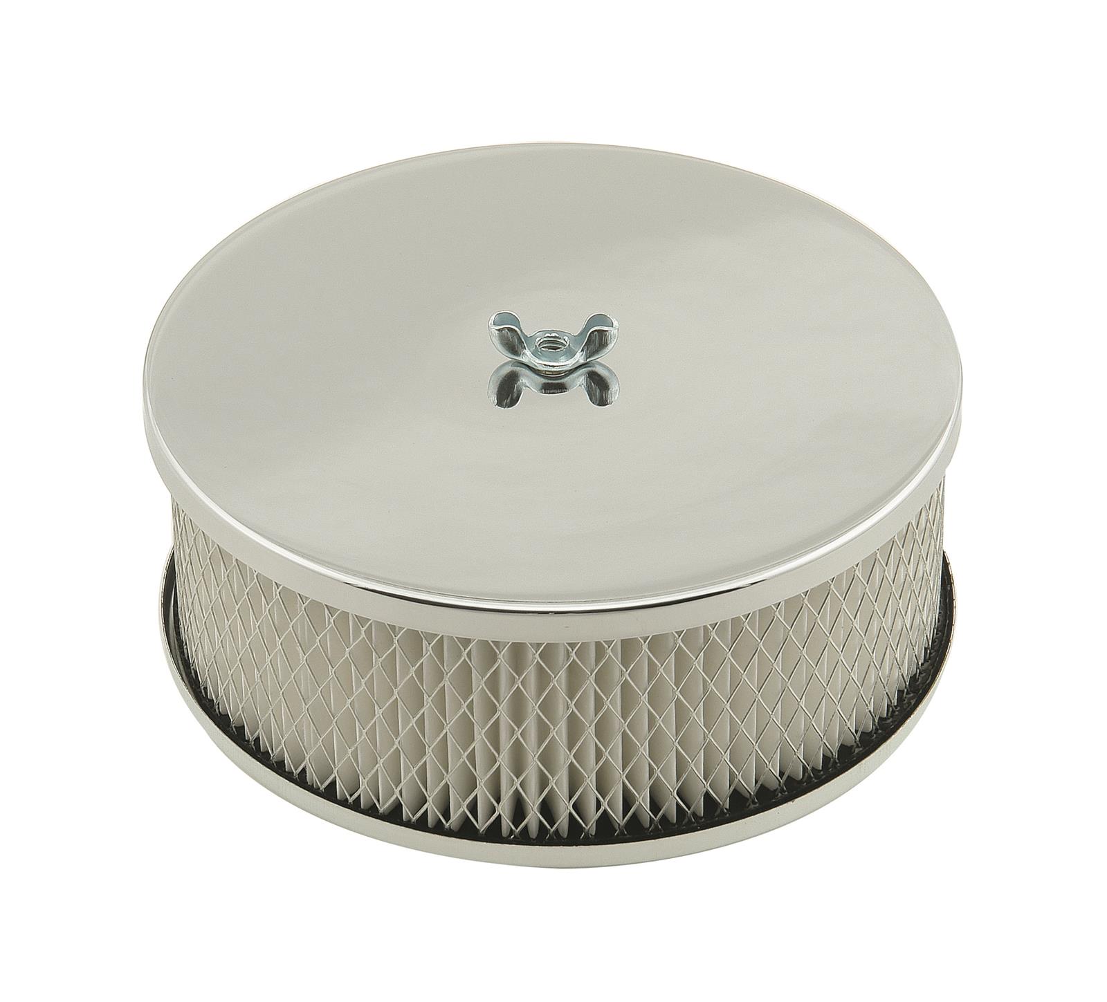 Mr. Gasket Easy-Flow Air Cleaners 1485 Filter Assembly, Easy Flow, 6 1/2 in. Diameter, Round, Steel, Zinc/Chrome, 2 7/16 in. Filter Height, Each