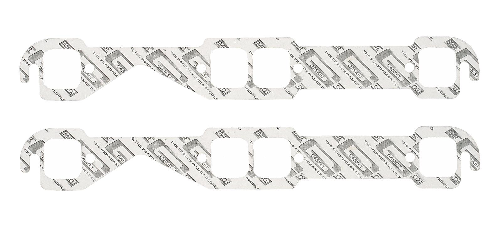 Mr. Gasket Header/Manifold Exhaust Gaskets 150A Gaskets, Header, High-Temperature White, Square Port, Chevy, Small Block, Pair