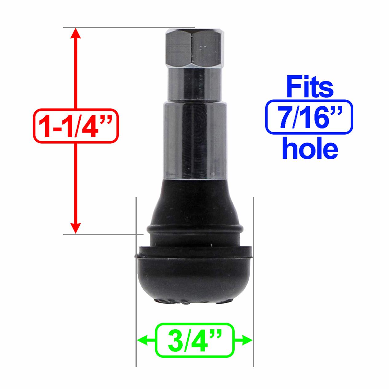 Mr. Gasket Chrome Tire Valves 1955MRG Valve Stems, Short, Rubber, Sleeve, Pull-Through, Stems, Valve Caps, Pair thumbnail 2