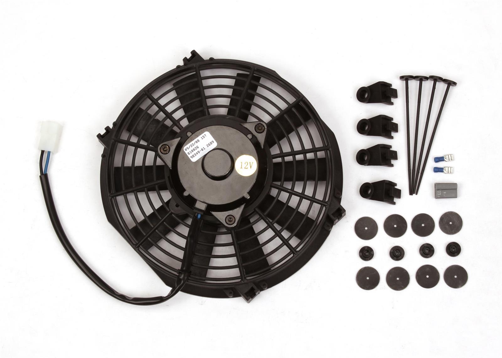 9 Inch 700 CFM Mr. Gasket Electric Cooling Fan 1984MRG Fan, Single, in. Diameter, Reversible, cfm, Black, Plastic, Each